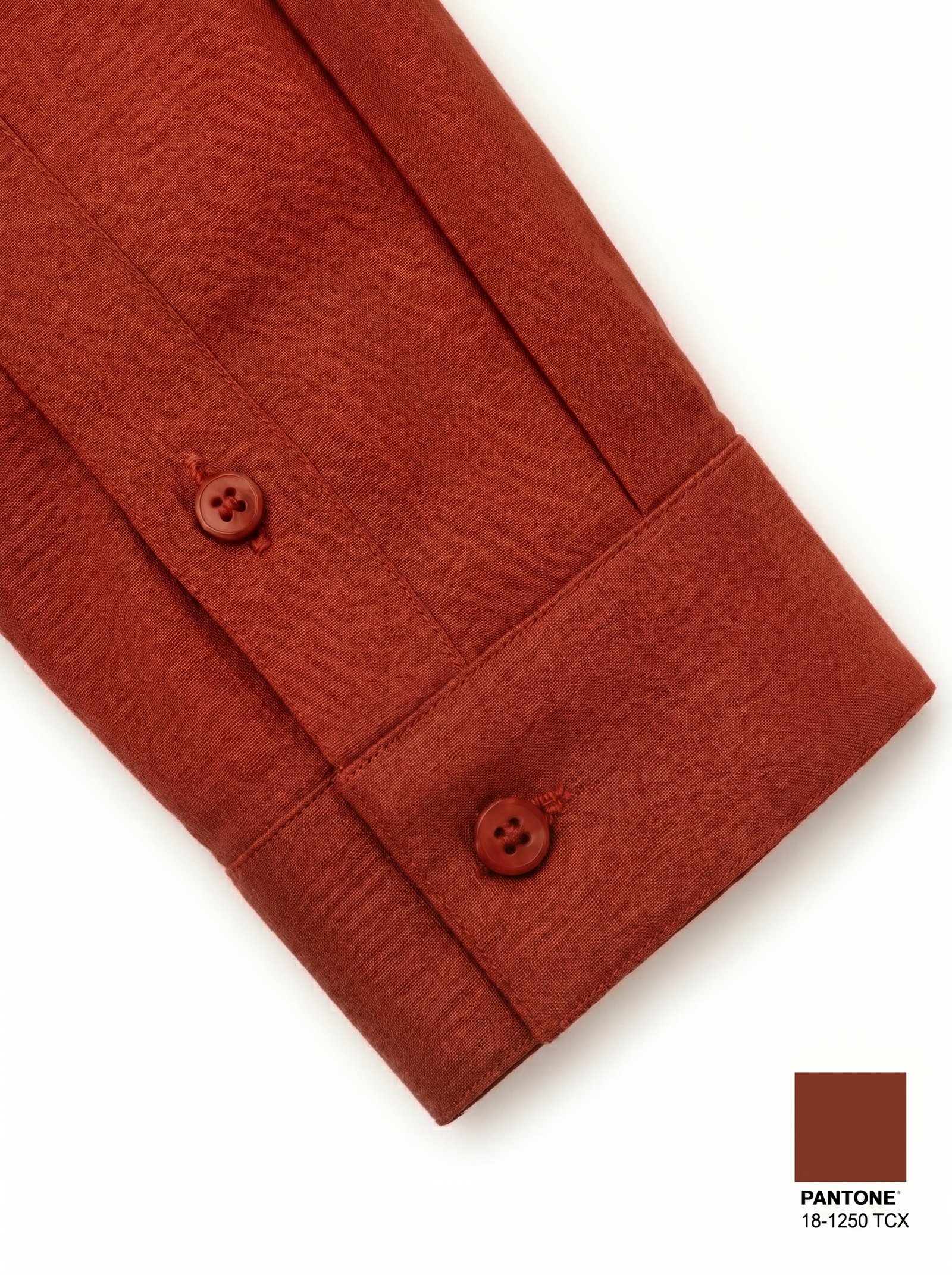 Solid Brown Relaxed Fit Linen Shirt - Image 3