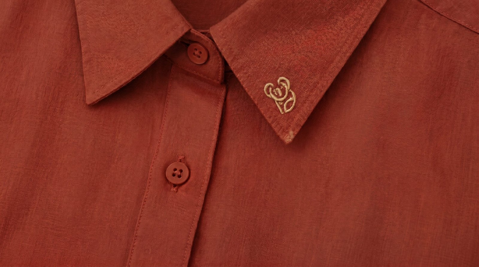 Solid Brown Relaxed Fit Linen Shirt - Image 2