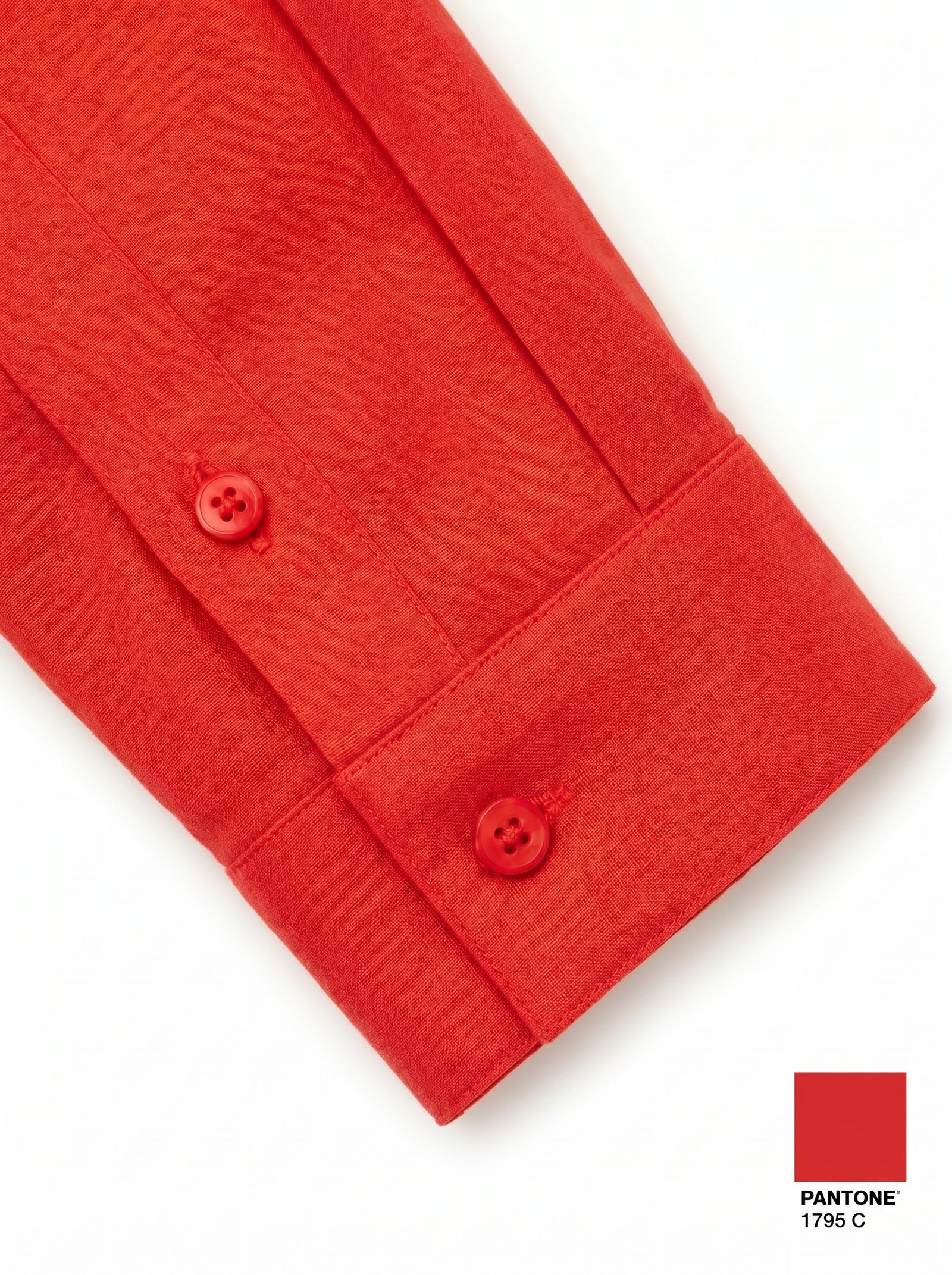Solid Red Relaxed Fit Linen Shirt - Image 2