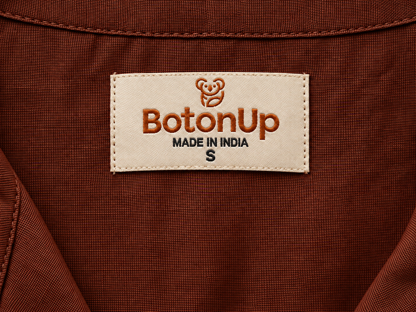 Terracotta Brown Relaxed Fit Linen Shirt - Image 5