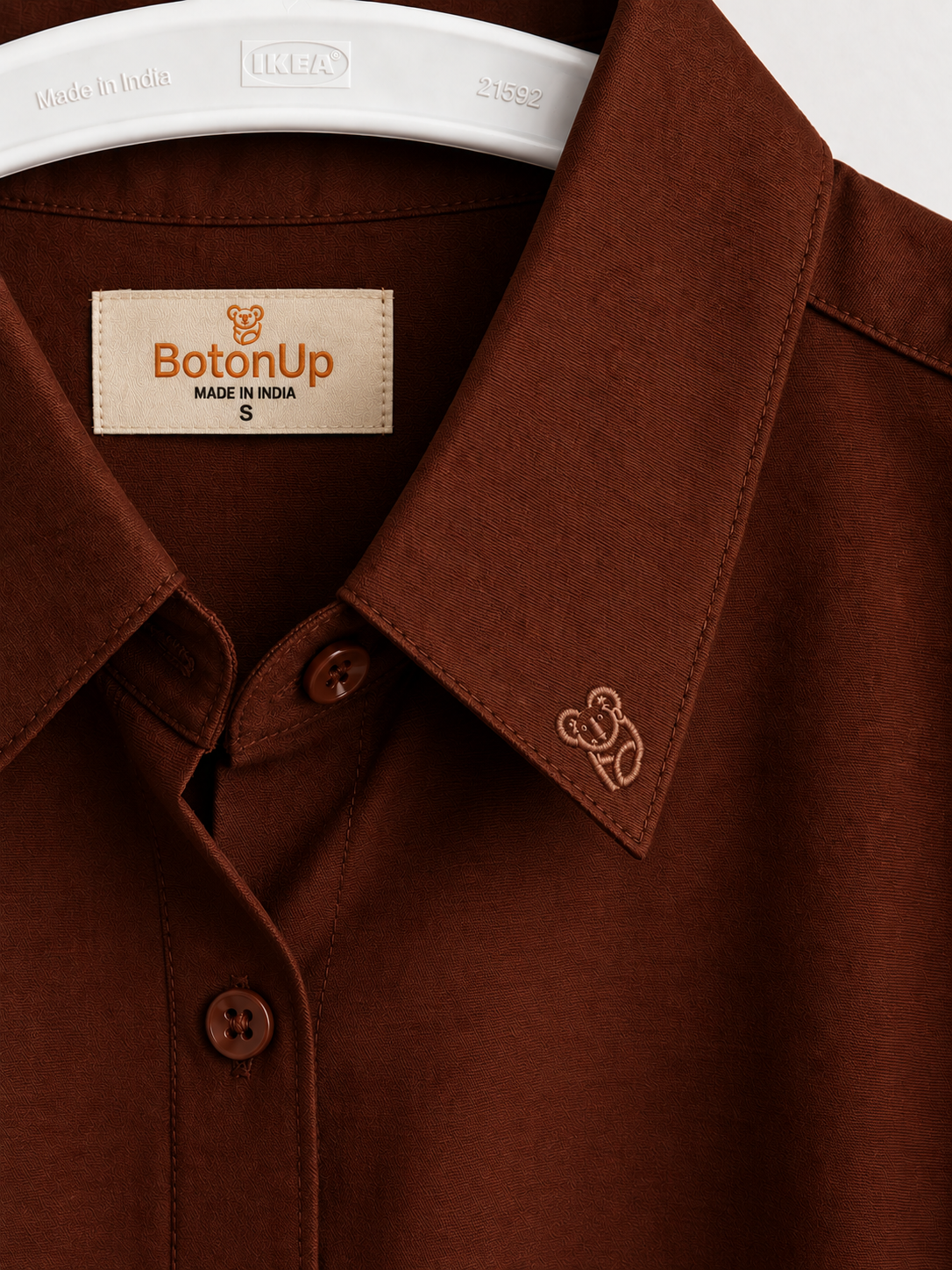 Terracotta Brown Relaxed Fit Linen Shirt - Image 4
