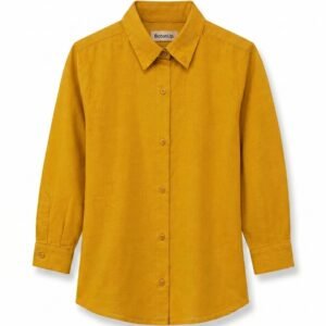 Solid Mustard Relaxed Fit Linen Shirt