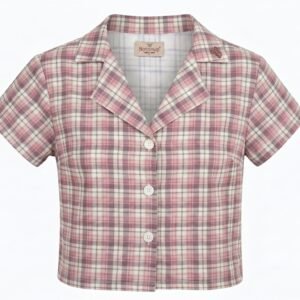 Pink Plaid Crop Shirt