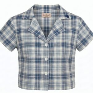Blue Plaid Crop Shirt