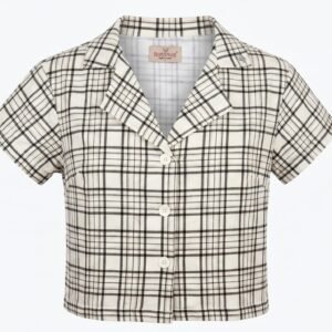 Brown Plaid Crop Shirt