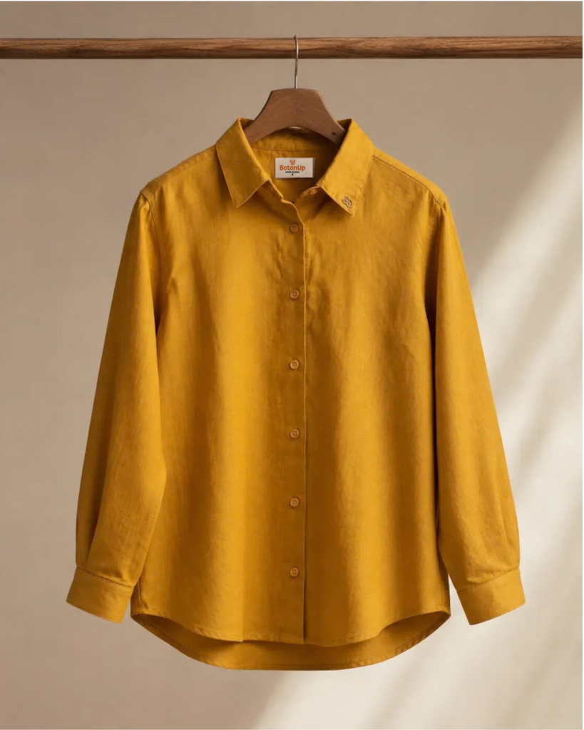 BotonUp Signature Mustard Relaxed Fit Linen Shirt