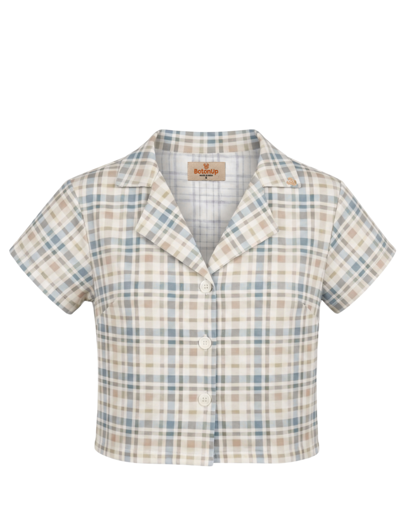 Powder Check Crop Shirt